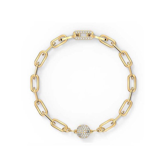 Swarovski yellow gold interlocking bracelet - Picture 1 of 5